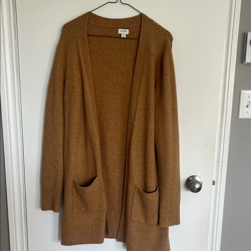 J. Crew Tan Open Front Cardigan Sweater